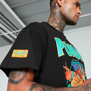 HOOPS x SCOOBY DOO Men's Oversized Fit Basketball Tee, PUMA Black, extralarge-IND