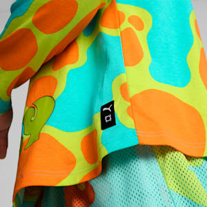 Haut à manches longues PUMA HOOPS x SCOOBY DOO Homme, Aquatic-Lime Smash-AOP, extralarge