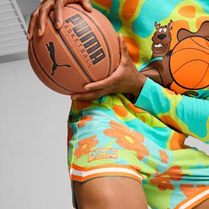 Shorts para hombre PUMA HOOPS x SCOOBY DOO, Aquatic-Lime Smash-AOP, extralarge