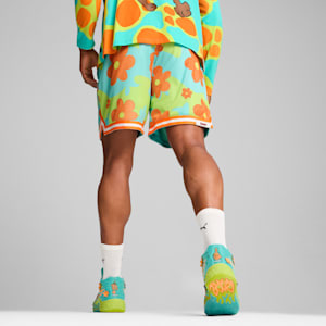 Short PUMA HOOPS x SCOOBY DOO Homme, Aquatic-Lime Smash-AOP, extralarge