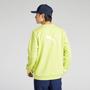メンズ ゴルフ サークルキャット ダブルニット クルー ネック トップス, Lime Sheen, extralarge-JPN
