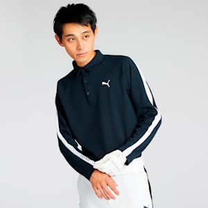 メンズ ゴルフ PF ストレッチ サーモ テーパード ライン 長袖 ポロシャツ, PUMA Black, extralarge-JPN