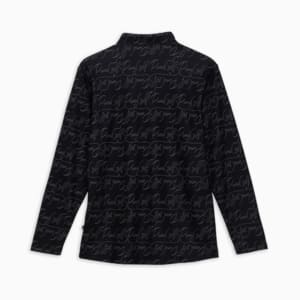 メンズ ゴルフ ストレッチ ピケ AOP 長袖 ポロシャツ, PUMA Black, extralarge-JPN