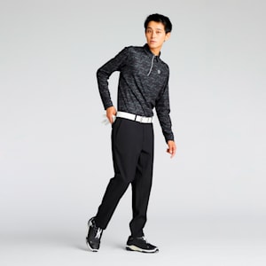 メンズ ゴルフ ストレッチ ピケ AOP 長袖 ポロシャツ, PUMA Black, extralarge-JPN
