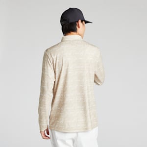 メンズ ゴルフ ストレッチ ピケ AOP 長袖 ポロシャツ, Alabaster, extralarge-JPN