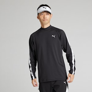 メンズ ゴルフ PF ストレッチ ピーチ スムース モックネック 長袖 シャツ, PUMA Black, extralarge-JPN