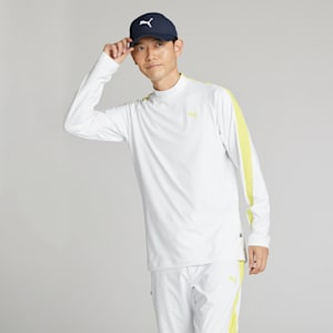 メンズ ゴルフ PF ストレッチ ピーチ スムース モックネック 長袖 シャツ, White Glow, extralarge-JPN