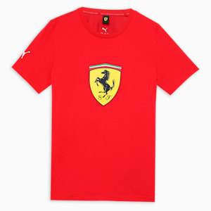 Scuderia Ferrari Race Colored Big Shield Motorsport Youth Tee, Rosso Corsa, extralarge-IND