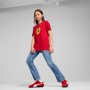 Scuderia Ferrari Race Colored Big Shield Motorsport Youth Tee, Rosso Corsa, extralarge-IND