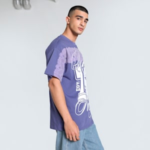 Lace Em Up Laced Up Oversized Basketball Tee, Blue Crystal, extralarge-IND
