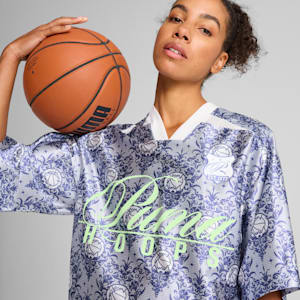 Top corto STEWIE x LACE EM UP para mujer, PUMA White-AOP, extralarge