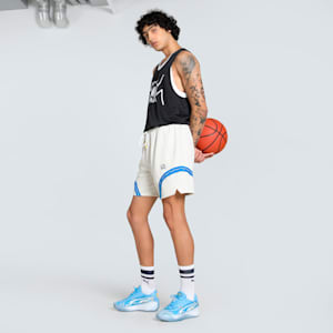 Dress Code Jawline Men's Relaxed Fit Basketball Shorts, Alpine Snow, extralarge-IND