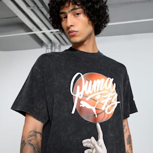 Dylan Exhibit Men's Oversized Basketball Tee, PUMA Black, extralarge-IND