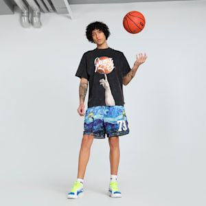 Dylan Exhibit Men's Oversized Basketball Tee, PUMA Black, extralarge-IND