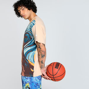 Dylan Exhibit Men's Oversized Basketball Tee, Light Sand, extralarge-IND