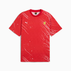 Scuderia Ferrari Race Color Splash All-over Print Motorsport Men's Tee, Rosso Corsa, extralarge-IND