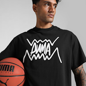 Jaws Core Men's Oversized Basketball Tee, PUMA Black, extralarge-IND