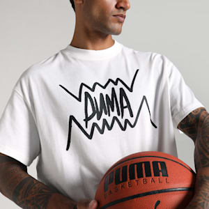 Jaws Core Men's Oversized Basketball Tee, PUMA White, extralarge-IND