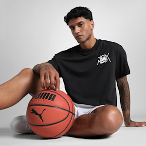 Jaws Core Men's Oversized Basketball Tee, PUMA Black, extralarge-IND