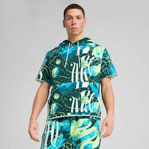 Hoop Dreamz SS Hoodie Men, Dark Myrtle-Spring Fern-AOP, extralarge