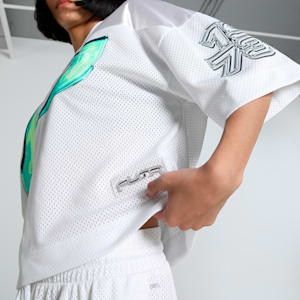 Hoop Dreamz Women's Oversized Basketball Jersey, PUMA White, extralarge-IND