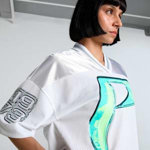 Hoop Dreamz Women's Oversized Basketball Jersey, PUMA White, extralarge-IND