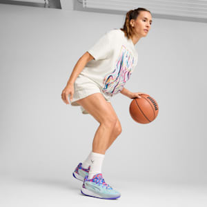 Playera de básquetbol para mujer Stewie Prism, Vapor Gray Heather, extralarge