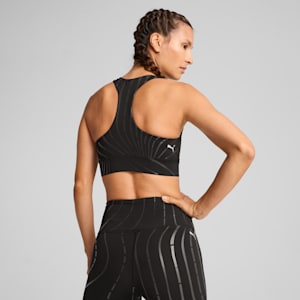 Sports Bra de básquetbol para mujer Stewie Prism, PUMA Black-AOP, extralarge