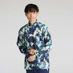 メンズ ゴルフ PC スプラッシュ AOP 長袖 モックネック シャツ, Deep Navy, extralarge-JPN