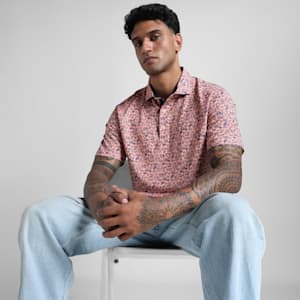 MATTR Peach Stand Men's Golf Polo, Pink Fruit, extralarge-IND