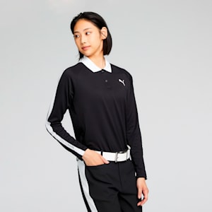 ウィメンズ ゴルフ ストレッチ パフォーマンス 長袖 ポロシャツ, PUMA Black, extralarge-JPN
