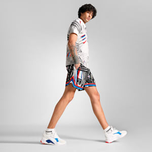 BMW M Motorsport All-over Print Men's Shorts, PUMA Black-AOP, extralarge-IND