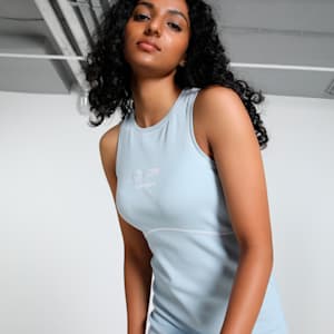 BMW M Motorsport Women's Slim Fit Dress, Blue Wash, extralarge-IND
