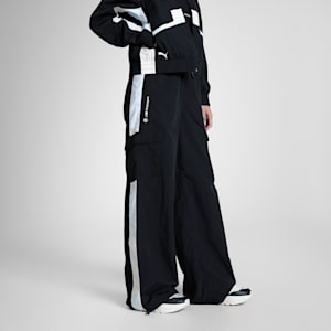 BMW M Motorsport Women's Relaxed Fit Woven Cargo Pants, PUMA Black, extralarge-IND