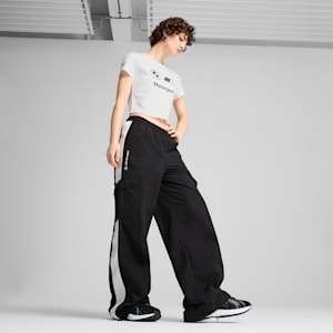 Pantalones tipo cargo tejidos BMW M Motorsport para mujer, PUMA Black, extralarge
