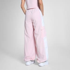 BMW M Motorsport Women's Relaxed Fit Woven Cargo Pants, Rose Mauve, extralarge-IND