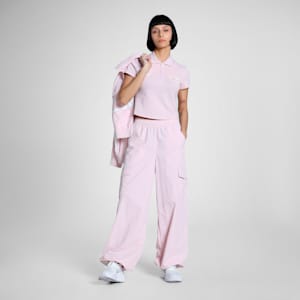 BMW M Motorsport Women's Relaxed Fit Woven Cargo Pants, Rose Mauve, extralarge-IND