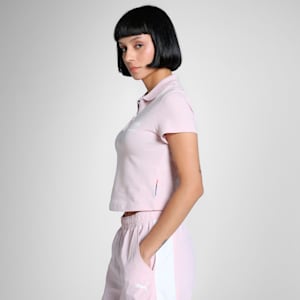 BMW M Motorsport Classic Women's Slim Fit Crop Polo, Rose Mauve, extralarge-IND