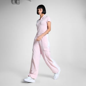 BMW M Motorsport Classic Women's Slim Fit Crop Polo, Rose Mauve, extralarge-IND
