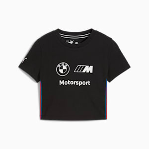 Camiseta corta con diseño gráfico BMW M Motorsport para mujer, PUMA Black, extralarge