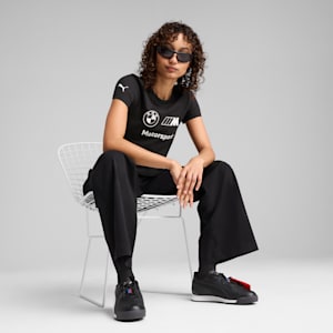BMW M Motorsport Women's Graphic Baby Tee, PUMA Black, extralarge