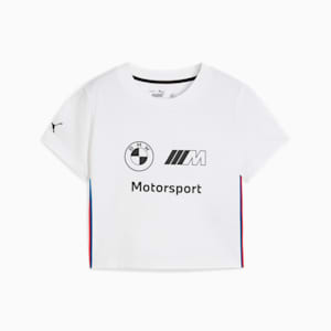 BMW M Motorsport Women's Graphic Baby Tee, PUMA White, extralarge