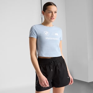 Camiseta corta con diseño gráfico BMW M Motorsport para mujer, Blue Wash, extralarge