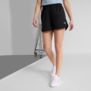 Shorts tejidos BMW M Motorsport Essentials+ para mujer, PUMA Black, extralarge