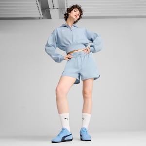 Shorts tejidos BMW M Motorsport Essentials+ para mujer, Blue Wash, extralarge