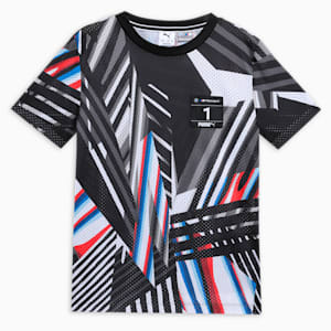 BMW M Motorsport All-over Print Youth Tee, PUMA Black-AOP, extralarge-IND