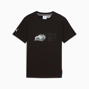 Camiseta con estampado de auto BMW M Motorsport para niños grandes, PUMA Black, extralarge
