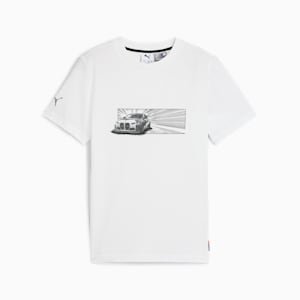 Camiseta con estampado de auto BMW M Motorsport para niños grandes, PUMA White, extralarge