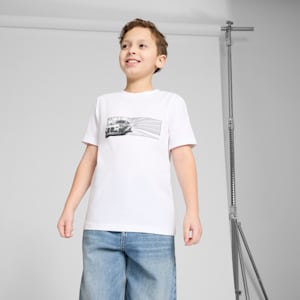Camiseta con estampado de auto BMW M Motorsport para niños grandes, PUMA White, extralarge