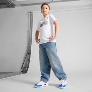 Camiseta con estampado de auto BMW M Motorsport para niños grandes, PUMA White, extralarge